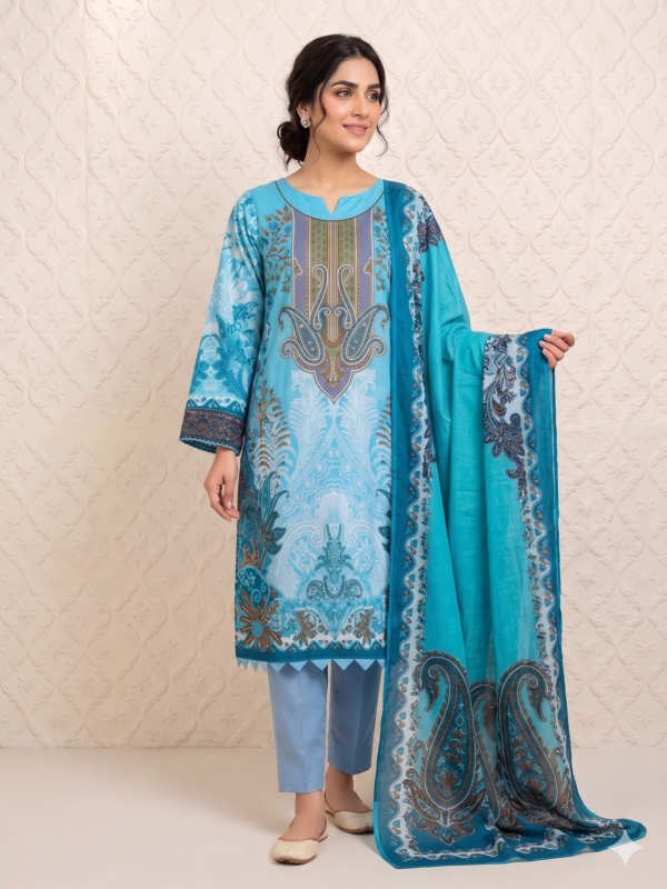Ocean Breeze Paisley - Turquoise Blue