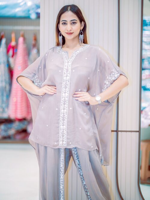 kf Fluid Silk Georgette Kaftan